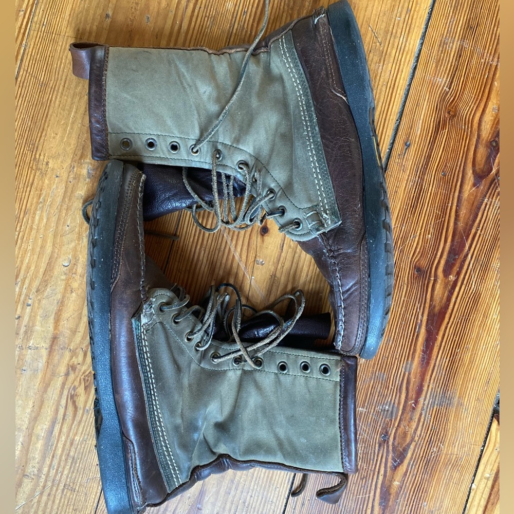 Quoddy canvas and leather boots.